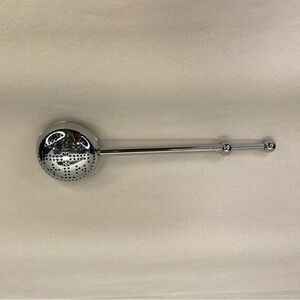 Antique English Silver Plate Loose Tea Infuser Strainer Retractable Spoon 7 Inch